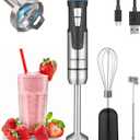 Liebe&Lecker Immersion Blender Handheld Cordless, 3 in 1 Cordless Hand Blender, 8 Speed Emulsion Blender Handheld with Whisk Milk Frother for Soup Smoothie