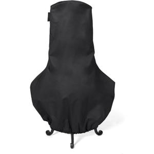 Covermates Classic Chiminea Cover All-Weather Water-Resistant Heavy-Duty Vinyl Outdoor Clay Chiminea Protector with Elastic Hem for Patios and Backyards, 28DIAMETER x 48H, Black
