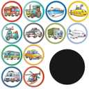 Geyee 24 Pcs Potty Training Stickers Potty You Pee on Toilet Reveal Stickers Chart Reusable Pee Decals Color Changing Seat Toilet Targets for Boys Girls Kids Training Use(Vehicle)