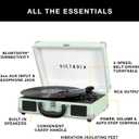 Victrola Journey Bluetooth Portable Suitcase Record Player with Built-in Speakers, 3 Speed Vinyl Record Player, RCA Out, Headphone Jack (Rose Gold)