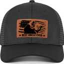 2 x Best Uncle Ever Hat, Uncle Hat for Christmas Fathers Day Birthday, Gifts for Dad from Niece Nephew, Uncle Trucker Black Cap (Black)