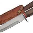 SZCO Full Tang Hunting Knife 12 Inch - Pocket Knifes with Stainless Steel Blade, Wood Handle & Leather Sheath - Camping Knife for Hiking, Camping & Outdoor - Skinning knife for Men