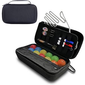 Golf Glove Holder Case with Glove Shaper, Golf Accessories for Men & Women, Hard Shell and Breathable Golf Bag Organizer with Carabiner Fits Phone, Balls, Tees, Markers, Gifts for Golfers