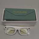 AI Smart Glasses for Men Women, 800w Anti-Shake Camera Glasses, Real-Time Translation, Ai Object Recognition, Bluetooth Audio, Voice Assistant, IP67 Waterproof, Blue Light Glasses for Android and IOS (White eyeglass frames/blue light blocking lenses)