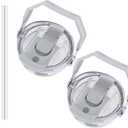 30oz & 20oz Replacement Lid for Stanley IceFlow Stainless Steel Tumbler2 PCS Spill Proof Tumbler Cover with Handle & 2-in-1 Flip Straw SpoutLeak-Proof Splash Resistant (Grey)