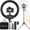 EOTO LIGHT 19 inch LED Ring Light with Tripod Stand, Ring Light with Touch Panel for Makeup Studio Portrait YouTube Vlog Video Shooting with Remote Controller, CRI>97