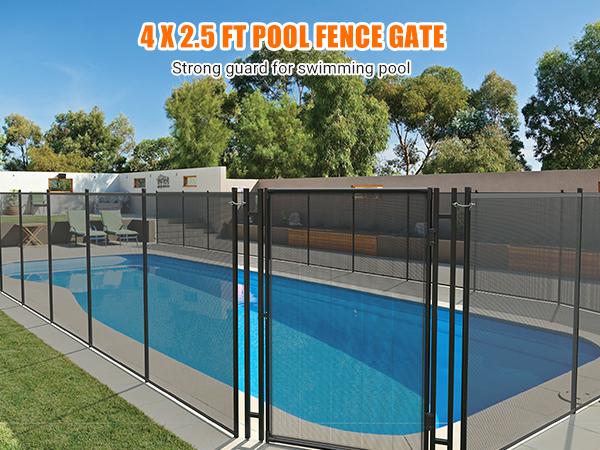GarveeLife Pool Fence Gate, 4 X 2.5 FT Pool Fences Safety Gate for Inground Pools, Easy DIY Installation with Stainless Steel Lock, 340 GMS Teslin PVC Mesh Protects Kids and Pets GarveeLife Pool Fence Gate, 4 X 2.5 FT Pool Fences Safety Gate for Inground Pools, Easy DIY Installation with Stainless Steel Lock, 340 GMS Teslin PVC Mesh Protects Kids and Pets