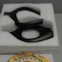 Snuggle Hollow Modern Ceramic Vase Set of 2, Mid Century Nordic Aesthetic Decorative Vase Decorative Vases for Home Table Decor (Matte Black W 6.8" X H 11")