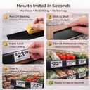 Fainne 25 Pcs Shelf Label Strips 1.25''H x 48" L Self Adhesive Shelf Label Holder Gondola Price Tag Stick on Plastic Clear Ticket Channel for Metal Wood Plastic Rack(Black)