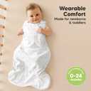2-Pack Organic Baby Sleep Sacks, 100% Cotton - Soft & Breathable 0.5TOG Baby Wearable Blanket, Toddler Sleeping Sack 6-18 Months, Easy to Wear Transitional Swaddles for Newborns, Infants (Bunnies, M) (M)