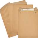 Juvale Rectangular Flat Mailers - Heavyweight 450 GSM Stock & Art Mailers - Poster Mailer Envelopes for Prints & Documents - Adhesive Flap Closure & Mailing Envelopes - 13 x 18 in, Brown, Pack of 25