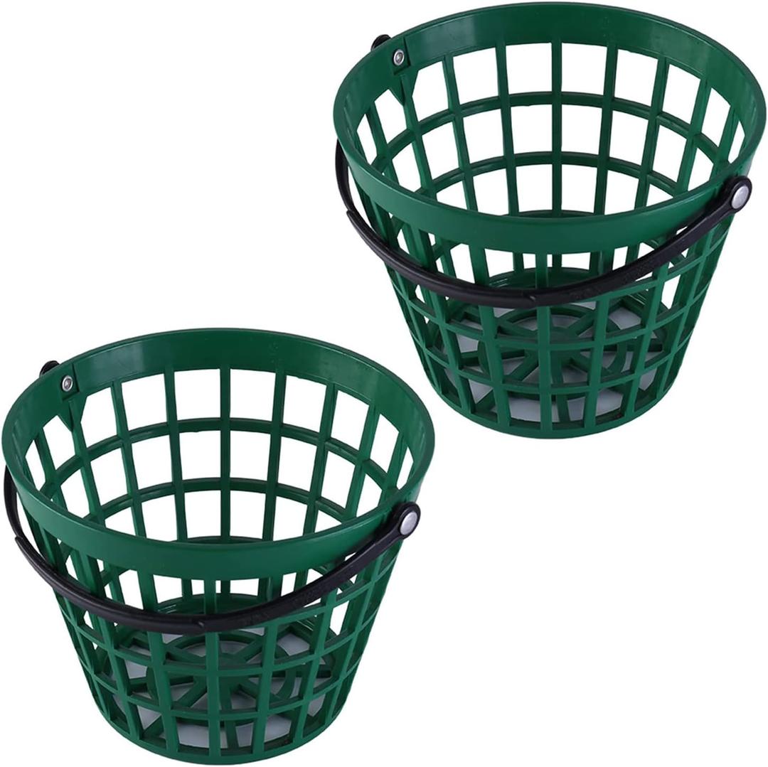 ZLY Golf Ball Basket, Golfball Container with Handle Ball Holder Contain Stadium Accessories (2pcs Can pack 25pcs)
