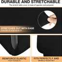 2 Pack 5 Feet Black Spandex Tablecloth for Rectangular Tables, Fitted & Stretch, Washable, Wrinkle Resistant, Perfect for Event, Wedding, Party, Banquet, Cocktail, Festival, and Table Protector