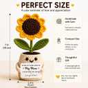 Crochet Sunflower Gift for Mom, Handmade Knitted Flower Pot Cute Amigurumi, Mother's Day Birthday Gifts for Women,Grandma Desk Home Decor, I Love You Mom Present
