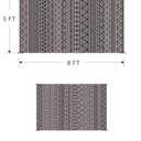 MontVoo Outdoor Rug Carpet Waterproof 5x8 Outdoor Patio Rug Mat Reverisble Plastic Straw Outdoor Rug for RV Camping Picnic Beach Balcony Boho Pink Grey