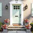 8 Bundles Artificial Roses for Front Door Outdoor Decor, Realistic Fake Silk Bouquets Flowers Faux UV Resistant Real Looking Rose Plants for Garden Farmhouse Home Spring Summer Decor (Mixed Color)
