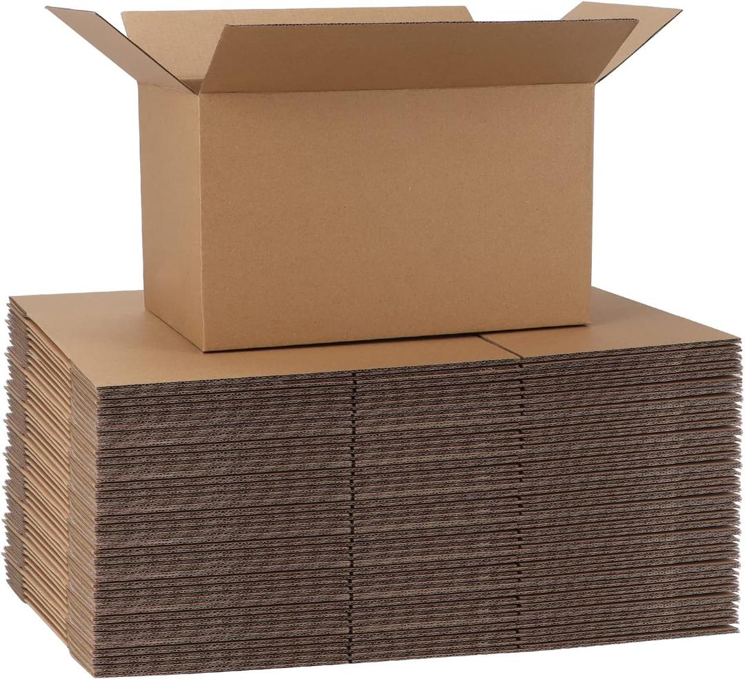 CRUGLA 40 Packs 10x6x6 Shipping Boxes Corrugated Cardboard Boxes Shipping Box Bulk for Business Packing Boxes (Brown)