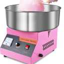 Cotton Candy Machine Commercial, 1000W Efficiently Cotton Candy Maker Machine with Stainless Steel Bowl, Sugar Scoop, Easy & Safe to Use, Candy Floss Maker for Kids, Home, Party, Birthday, Festival