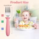 Pimoys 6-Pack Stainless Steel Toddler Forks Baby & Kids Utensils for Self-Feeding Plastic Handle Dishwasher Safe