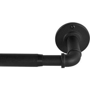 Industrial Curtain Rods for Windows 66 to 120 Inches, Blackout Wrap Around Curtain Rod, for Indoor and Outdoor, 5/8 Inch Diameter, 65 to 120 Inches, Black