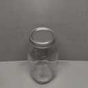 GLING [1 Count 64 oz. Wide-Mouth Glass Mason Jars with Metal Airtight Lids and Bands 2 Quart Large For Preserving, & Meal Prep