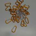 30PCS Aluminum Carabiner Clips, 2" D Shape Spring Snap Hooks Carabiner with 30PCS Keyring Keychain Hook