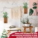 Pinkunn 2 Pack Christmas Wall Decor Artificial Norfolk Pine Branches with Wood Planter Farmhouse Wall Hanging Decor Xmas Art Fake Greenery for Bathroom Indoor Outdoor Home Decoration