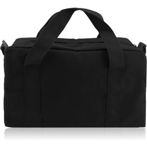 Small Tool Bag,Close Top Wide Mouth Tool Organizer Bag,Large Capacity Tool Bags for Men,Canvas Tool Storage Bag for Storage Handbag for Screwdrivers,Wrench,Pliers Hand Tools (Black, 12 Inch)