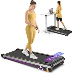 Walking Pad Under Desk Treadmill, 2.5HP Quiet Brushless Small Treadmill for Home and Office, Compact Portable Walking pad with Remote & App Control for Walking and Jogging