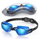 Aegend Swim Goggles, Swimming Goggles No Leaking Full Protection Adult Men Women Youth (Blue-black)
