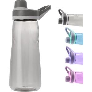 Kerilyn 32oz Clear Water Bottle, Reusable Sports Water Bottle with Handle, Spill-Proof, Leak-Proof Water Bottle for Gym, Hiking, Travel, Black