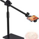 HVAYING Overhead Phone and Camera Mount Stand for YouTube Live Video Cooking Makeup and Crafts - Compatible with iPhone Logitech Webcam