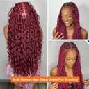 Human Braiding Hair for Boho Braids 2 Bundles Deep Wave Bulk Human Hair Braiding 99J Burgundy 100g/Pack 24 Inch Brazilian Virgin Human Hair No Weft Curly Extensions for Braid
