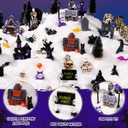 Barydat 120 Pcs Halloween Village House Accessories Miniature Halloween Town Set Mini Tombstone House Skeleton Pumpkin Tree Spider Ghost Streetlamp Figurines for Dollhouse Home Decor