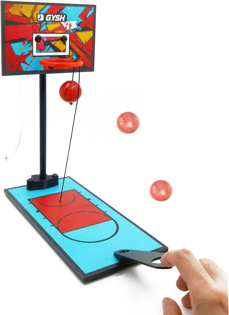 Desk Basketball Hoop,Office Mini Basketball Games,Desktop Toys,It is an Ideal Gift for Basketballer and Men's Lovers (Desk Basketball) (BLUE/RED)