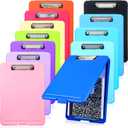 Ireer 12 Pcs Plastic Clipboard with Storage Heavy Duty Portable Writing Boards for 150 Sheet A4 Paper with Pen Holder Large Capacity Clipboards for Nurse Teacher Student Classroom Office(Colored)