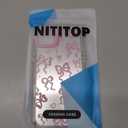 NITITOP Compatible with iPhone 15 Plus Case Cute Mirror Bow Love Heart Pattern for Women Girls Ribbon Design Shockproof Silver Protective Phone Cover - Pink Bow