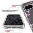 Sidande for Pixel 8 Pro Case, Google 8Pro Case with Tempered Glass Screen Protector, Full Body Clear Floral TPU Slim Phone Protective Armor Cover for Google Pixel 8 Pro Rose Flower