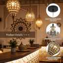 Moroccan Pendant Light, 19.7" Retro Metal Turkish Ceiling Pendant, medium