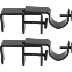 Outside Mounted Blinds Curtain Rod Bracket (Only Fit for 1.3-2 inches Rectangle Headrail) No Drill No Tools Required (Patent Depending) (Black)