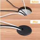 2 x 15 Pack 1.5 Inch Desk Cable Hole Cover Grommet - Plastic Wire Cord, Black