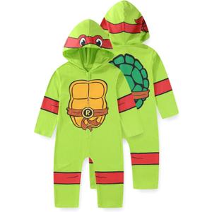 Nickelodeon Teenage Mutant Ninja Turtles Raphael Boys Cosplay Hooded Coverall for Toddler and Big Kids (2T)