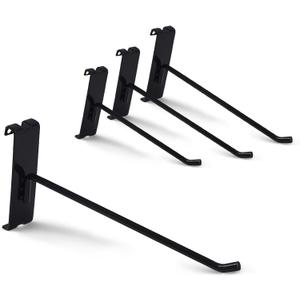 Gridwall Hooks 6 Inch, 12PC Display Hook for Grid Wall, Heavy Duty Gridwall Hook for Grid Wall Panel, Gridwall Peg Hooks,Black