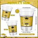 Honeydak 50 Pcs Graduation Cups 12 oz Class of 2026 Plastic Cups Gold and Black Graduation Party Disposable Drinking Glasses for Congrats Grad School Classroom Party Favors Supplies Decoration