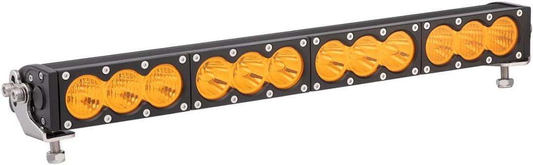 Lightronic Offroad 20" Single Row LED Light Bar, Amber Long Range Spot & Flood Combo Beam for All-Weather Applications, Corrosion Resistant, Rugged Die-Cast Aluminum Housing, 1-Pack