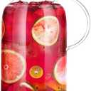 Glass Pitcher，85oz/2500ml Jug with Lid,Glass Carafe for Hot/Cold Water, Iced Tea Pitcher, Pitcher for Coffee