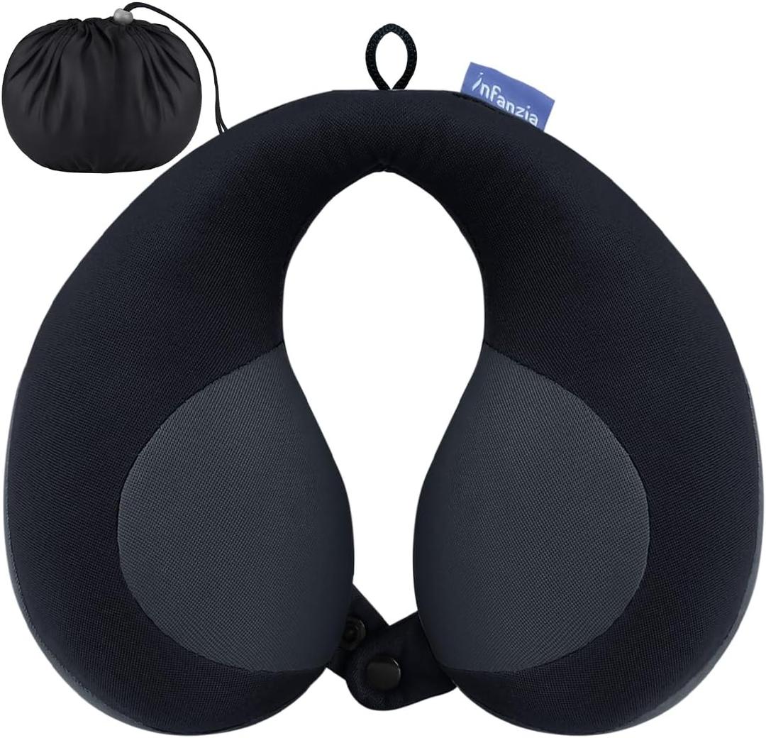 INFANZIA Kids Chin Supporting Travel Neck Pillow, Helps Support Head and Neck, Comfortably Designed for Head, Neck, and Chin Support - Ideal for Toddlers and Children,Black