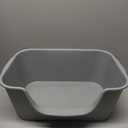 LoopTime Large Cat Litter Box with High Sides, Cat Boxes for Indoor Cats, Cat Litter Pan for Kitty, Litter Box with Low Entry, Easy to Clean, Anti-Splashing (Grey)