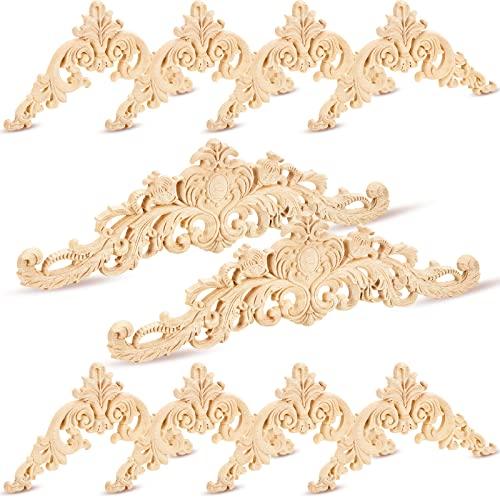 Wood Appliques and Onlays Wood Appliques for Furniture Decorative Wooden DIY Carved Onlay for Bed Door Cabinet Wardrobe Furniture Decorations