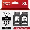 PG-275XL 275XL Compatible for Canon PG-275 Black Ink Cartridge High Yield 275 XL PG-275 Black PG-275 XL for Canon PIXMA TS3500 TS3522 TS3520 TS3720 TS3722 TR4700 TR4720 TR4722 TR4723(2 Black)